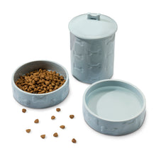 Load image into Gallery viewer, 3 PIECE SET MANOR BLUE, TREAT JAR AND PET BOWLS - Park Life Designs