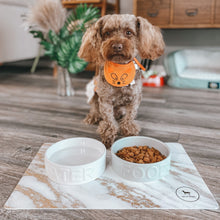Load image into Gallery viewer, Grey Food, White water Dog Bowl