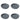 Ozzy Oval Cat Dish Set of Four - Grey