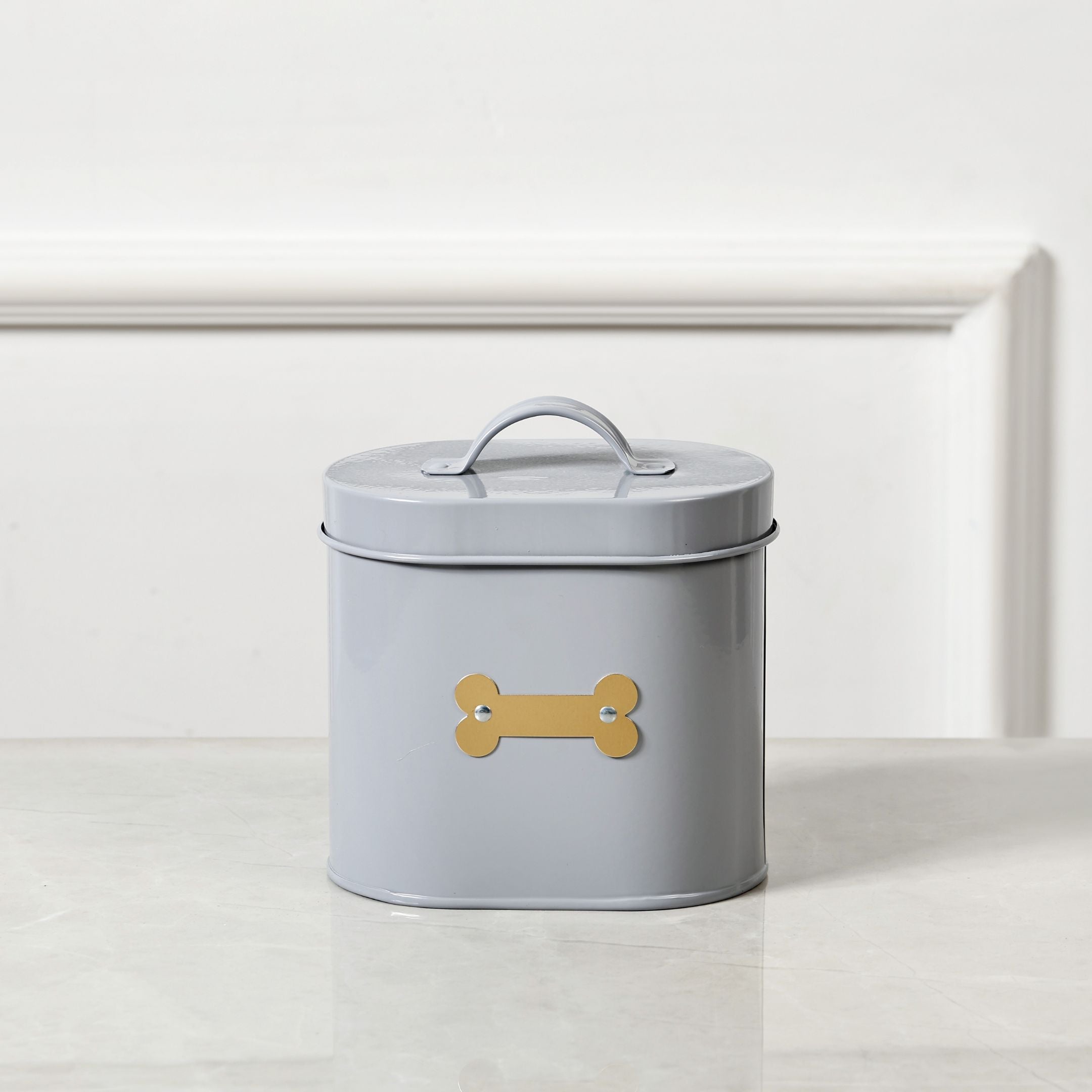 CHESHIRE OVAL PET TREAT CANISTER GREY - Park Life Designs