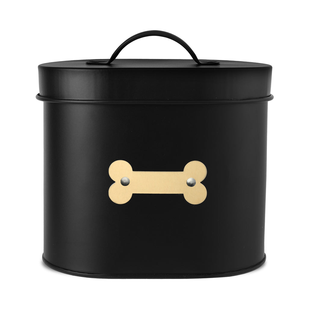 CHESHIRE OVAL PET TREAT CANISTER BLACK - Park Life Designs
