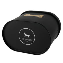 Load image into Gallery viewer, CHESHIRE OVAL PET TREAT CANISTER BLACK - Park Life Designs
