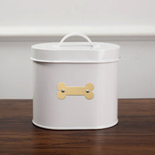 Load image into Gallery viewer, CHESHIRE OVAL PET TREAT CANISTER WHITE - Park Life Designs