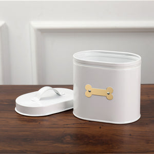 CHESHIRE OVAL PET TREAT CANISTER WHITE - Park Life Designs