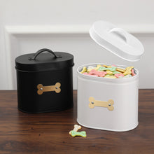 Load image into Gallery viewer, CHESHIRE OVAL PET TREAT CANISTER WHITE - Park Life Designs