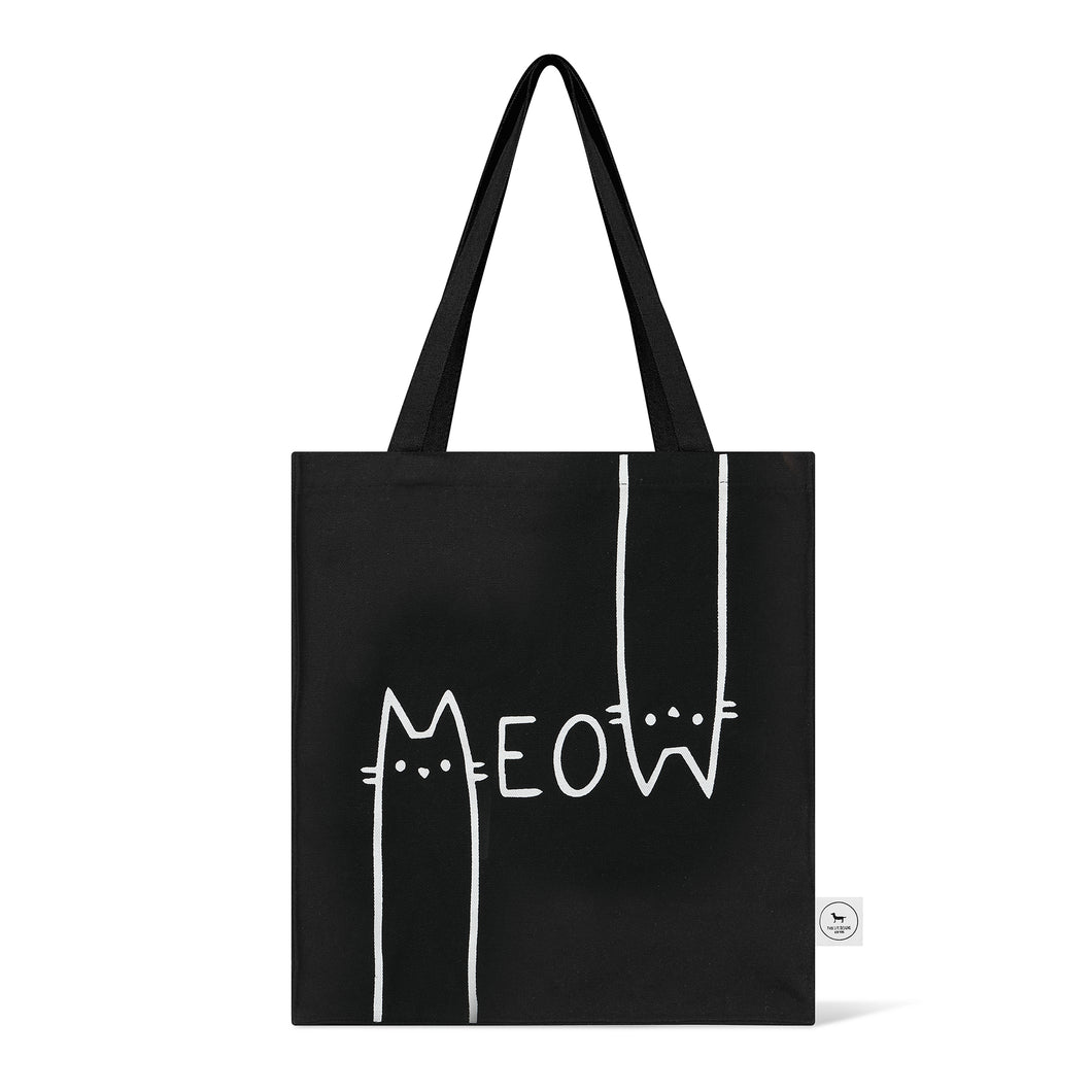 MEOW TOTE BAG BLACK - Park Life Designs